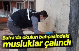 Bafra'da okulun bahçesindeki musluklar çalındı
