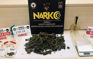 Giresun'da uyuşturucu operasyonunda yakalanan 2 şüpheli...