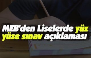 MEB'den Liselerde yüz yüze sınav açıklaması