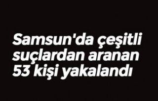 Samsun'da çeşitli suçlardan aranan 53 kişi...