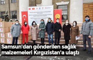 Samsun'dan gönderilen sağlık malzemeleri Kırgızistan'a...