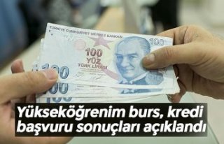 Yükseköğrenim burs, kredi başvuru sonuçları...