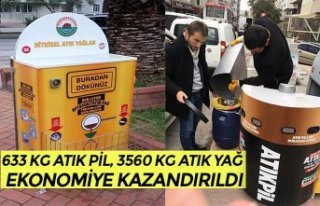 633 KG ATIK PİL, 3560 KG ATIK YAĞ EKONOMİYE KAZANDIRILDI