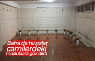 Bafra’da hırsızlar camilerdeki musluklara göz...