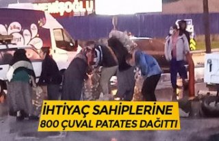 İHTİYAÇ SAHİPLERİNE 800 ÇUVAL PATATES DAĞITTI