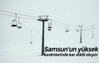 Samsun'un yüksek kesimlerinde kar etkili oluyor