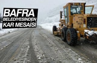 BAFRA BELEDİYESİNDEN KAR MESAİSİ