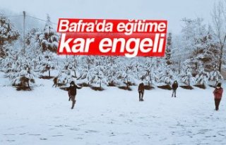 Bafra'da eğitime kar engeli