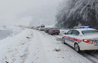 Kastamonu'da kar ulaşımda aksamaya neden oldu