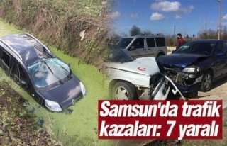 Samsun'da trafik kazaları: 7 yaralı