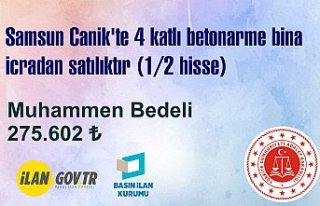 Samsun Canik'te 4 katlı betonarme bina icradan...