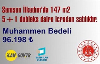 Samsun İlkadım'da 147 m2 5+1 dubleks daire...