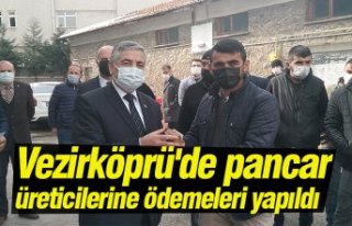 Vezirköprü'de pancar üreticilerine ödemeleri...