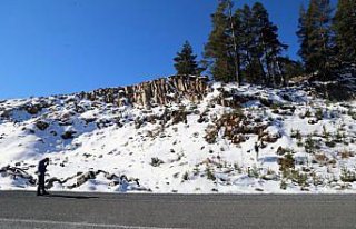 Bolu'da lav gölünün soğumasıyla oluşan bazalt...