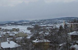 Kavak ilçesinde kar yağışı