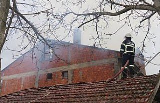 Bolu'da iki katlı evde çıkan yangında hasar meydana...
