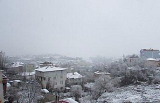 Kavak ilçe merkezi nisan ayında beyaza büründü