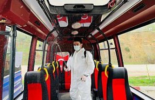 Niksar'da toplu taşıma araçları dezenfekte edildi