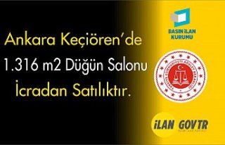 Ankara/Keçiören'de 1.316 m² düğün salonu...