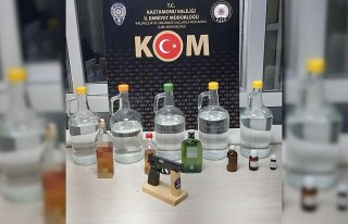 Kastamonu'da kaçak içki operasyonunda 1 şüpheli...