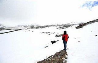 Trabzon yaylaları beyaza büründü