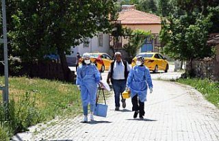 Çorum'da yaşayan yaşlı çift tarlada aşılandı