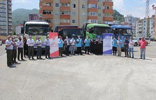 Giresun'da, Suriye'ye 8 tır yardım malzemesi gönderildi