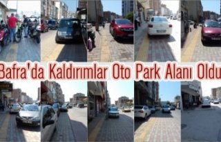 Bafra’da Kaldırımlar Oto Park Alanı Oldu