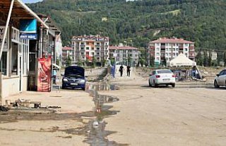 Ayancık'ta selden etkilenen sanayi sitesinde bazı...