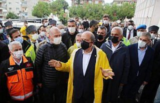 KKTC Cumhurbaşkanı Tatar, sel felaketinin yaşandığı...