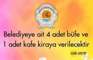 Belediyeye ait 4 adet büfe ve 1 adet kafe kiraya...