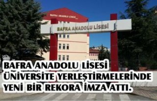 Bafra Anadolu lisesi üniversite yerleştirmelerinde...