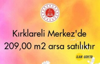 Kırklareli Merkez'de 209,00 m² arsa mahkemeden...