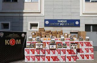 Samsun'da 4 milyon 230 bin bandrolsüz makaron ele...