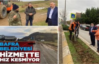 BAFRA BELEDİYESİ HİZMETTE HIZ KESMİYOR