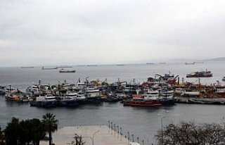 Balıkçı tekneleri denize açılamayınca tezgahlardaki...