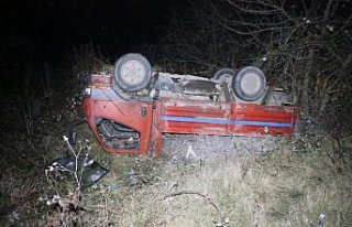 Bolu'da şarampole devrilen kamyonetteki 1 kişi yaralandı