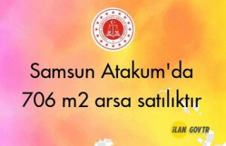 Samsun Atakum'da 706 m2 arsa mahkemeden satılıktır