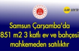 Samsun Çarşamba'da 851 m² 3 katlı ev ve bahçesi...