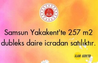 Samsun Yakakent'te 257 m² dubleks daire icradan...