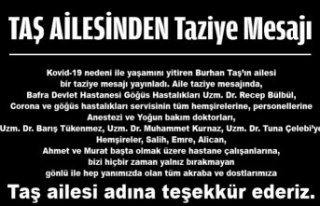 TAŞ AİLESİNDEN Taziye Mesajı