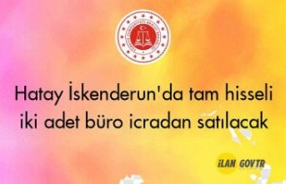 Hatay İskenderun'da tam hisseli iki adet büro...