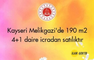 Kayseri Melikgazi'de 190 m² 4+1 daire icradan...
