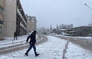 Sinop'ta kar yağışı trafikte aksamalara neden...