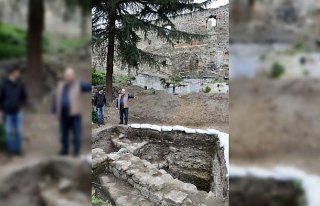 Trabzon'da Zağnos Vadisi'ndaki kazı çalışmaları...