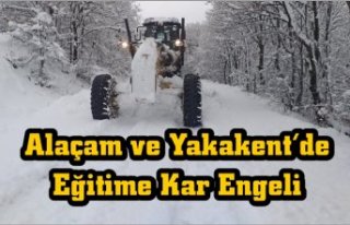 Samsun'da iki ilçede eğitime kar engeli
