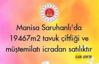 Manisa Saruhanlı'da 19467m2 tavuk çiftliği...