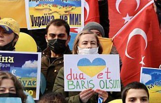 Rusya'nın Ukrayna'ya saldırısı Trabzon'da protesto...