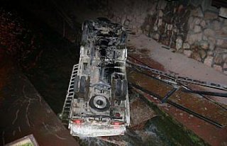 Tokat'ta dereye devrilen kamyonetin sürücüsü yaralandı