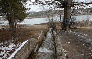 Çorum'da kuraklıktan etkilenen Çomar Barajı'nda...